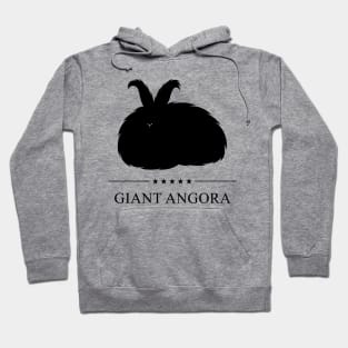 Giant Angora Rabbit Black Silhouette Hoodie